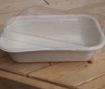 Set Menüschalen weiß mit Deckel PLA transparent 850ml
